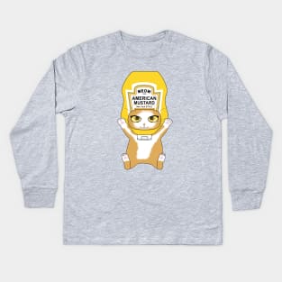 Mustard Cat Kids Long Sleeve T-Shirt